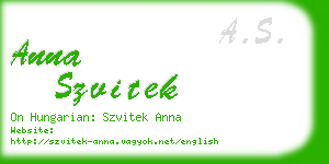 anna szvitek business card